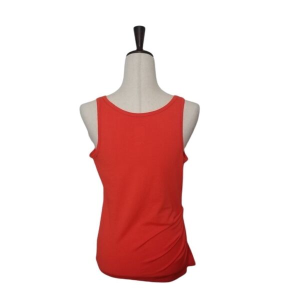 The North Face Orange Pleated  Athletic Stretch Sports Tank Top Size SP - Picture 3 of 9